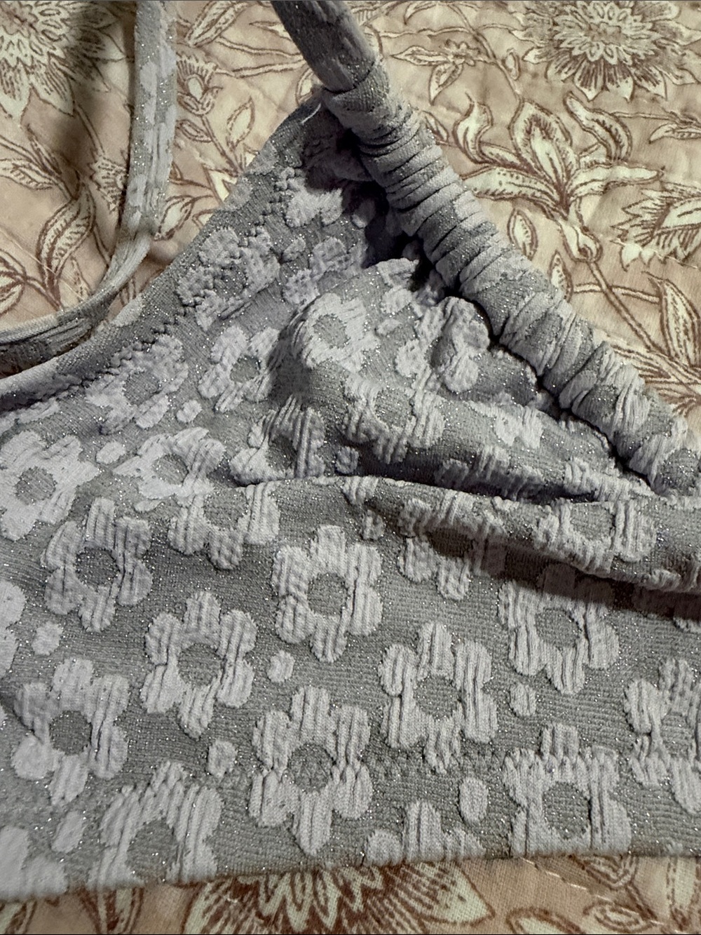 Women’s Floral Lace TOP ONLY - Light Lavender - Picture 2 of 3